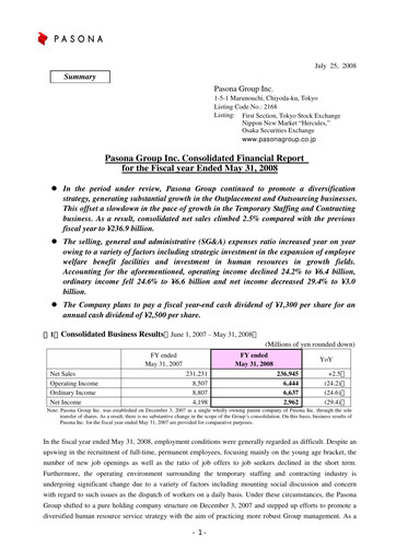 Thumbnail Pasona Group Financial Report 2008