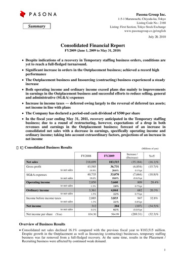 Thumbnail Pasona Group Financial Report 2010