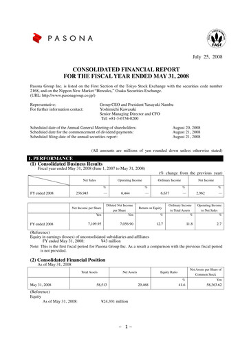 Thumbnail Pasona Group Financial Statement fy2008