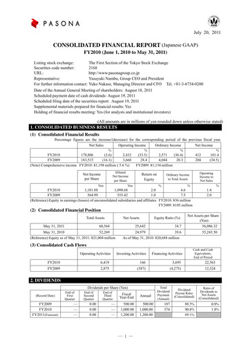 Thumbnail Pasona Group Financial Statement fy2010