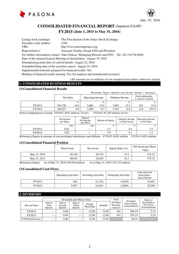 Thumbnail Pasona Group Financial Statement fy2015