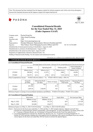 Thumbnail Pasona Group Financial Statement fy2024