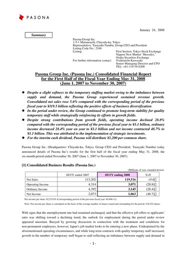 Thumbnail Pasona Group Half-year Report 2008-h1