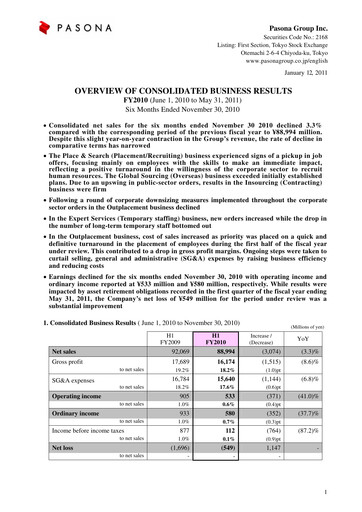 Thumbnail Pasona Group Half-year Report 2011-h1