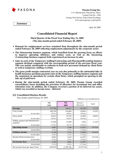 Thumbnail Pasona Group Quarterly Report 2009-q3