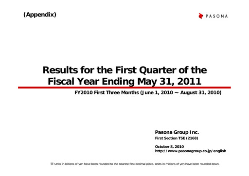 Thumbnail Pasona Group Quarterly Report 2011-q1