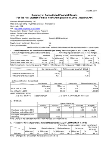 Thumbnail Hibiya Engineering Quarterly Report 2015-q1