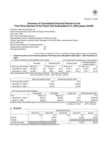 Thumbnail Hibiya Engineering Quarterly Report 2025-q3