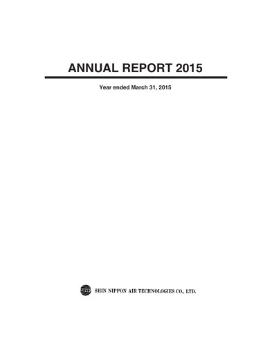 Thumbnail Shin Nippon Air Technologies Annual Report 2015