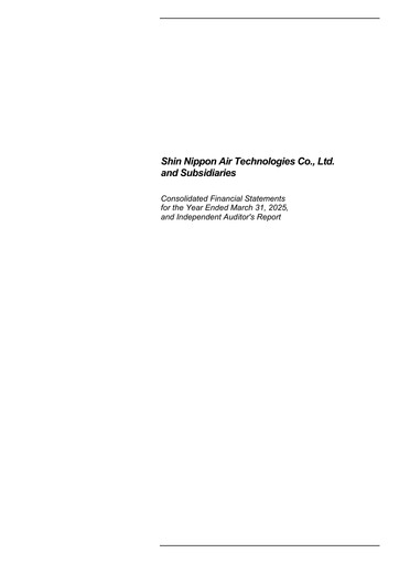 Vorschaubild Shin Nippon Air Technologies Finanzmitteilung 2025