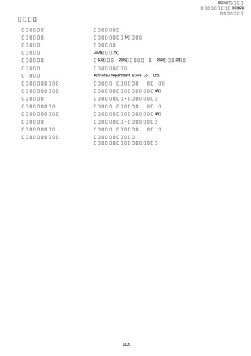 Vorschaubild Kintetsu Department Store Jahresbericht fy2025