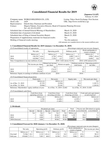 Thumbnail I'LL inc. Financial Statement fy2019