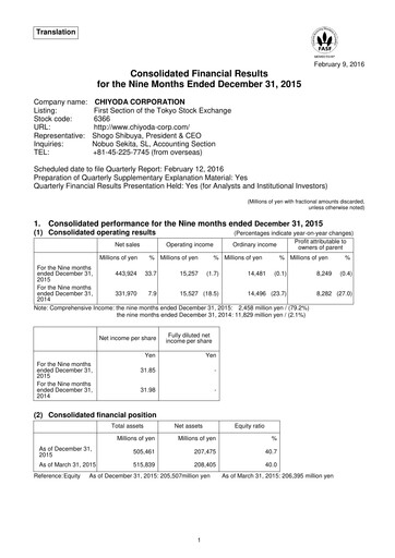 Thumbnail Chiyoda Corporation Quarterly Report 2015-q3