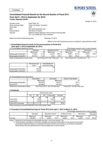 Thumbnail Kyoei Steel Quarterly Report 2013-q2