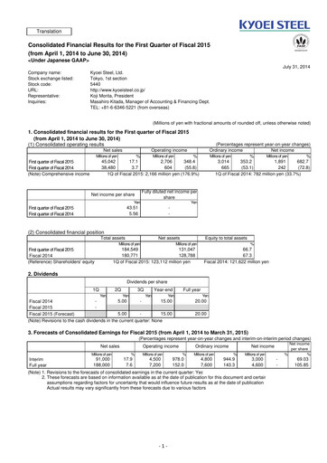 Thumbnail Kyoei Steel Quarterly Report 2015-q1