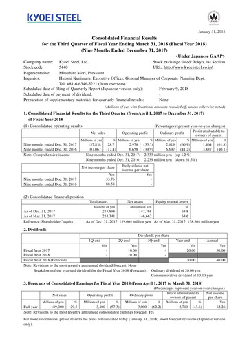 Thumbnail Kyoei Steel Quarterly Report 2018-q3