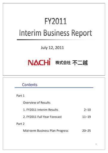 Thumbnail Nachi-Fujikoshi Half-year Report 2011-h1