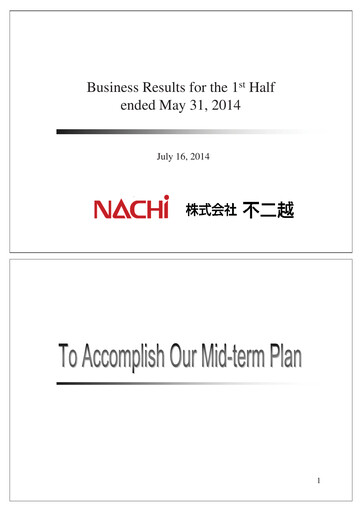 Thumbnail Nachi-Fujikoshi Half-year Report 2014-h1
