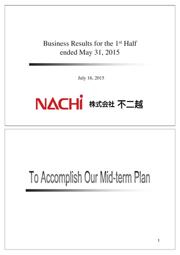 Thumbnail Nachi-Fujikoshi Half-year Report 2015-h1