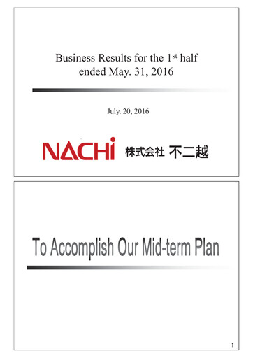 Thumbnail Nachi-Fujikoshi Half-year Report 2016-h1