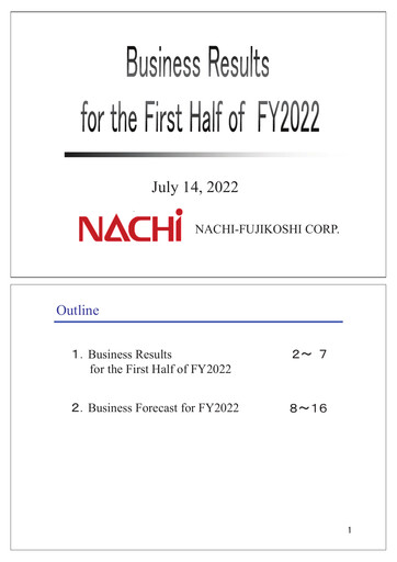 Thumbnail Nachi-Fujikoshi Half-year Report 2022-h1