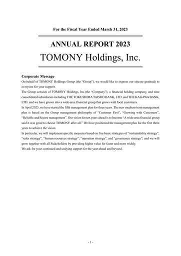 Thumbnail TOMONY Holdings Annual Report 2023