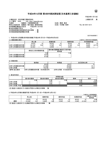 Thumbnail Daiwa Industries Quarterly Report 2014-q3