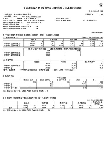 Thumbnail Daiwa Industries Quarterly Report 2018-q3