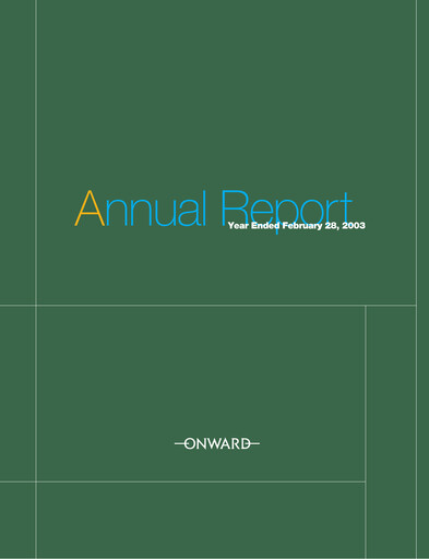 Thumbnail Onward Holdings Co., Ltd. Annual Report 2003