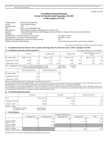 Thumbnail Sekisui Jushi Corporation Financial Statement 2025-h1