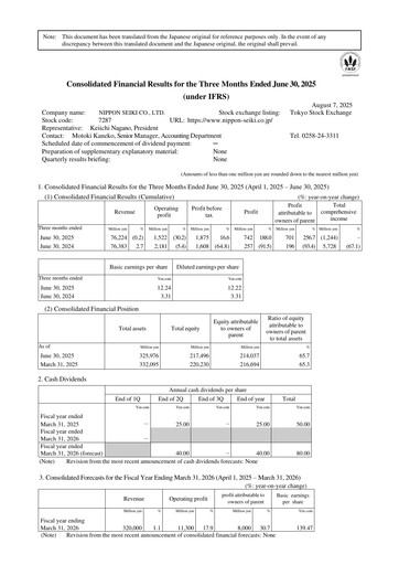 Thumbnail Nippon Seiki Quarterly Report 2025-q1