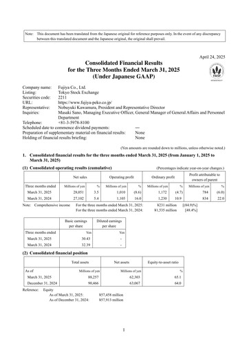 Vorschaubild Fujiya Co., Ltd. Quartalsbericht 2025-q1