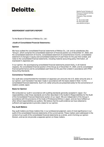 Miniature Nikkiso Co., Ltd. Bilan financier 2023