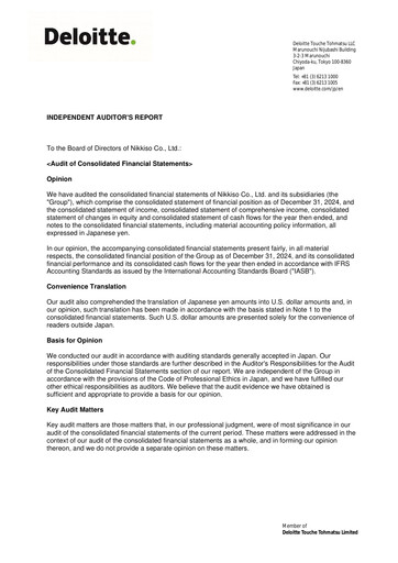 Miniature Nikkiso Co., Ltd. Bilan financier 2024