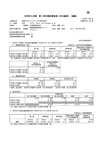 Thumbnail Saibu Gas Holdings Quarterly Report 2026-q1