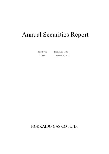 Thumbnail Hokkaido Gas Annual Report fy2024