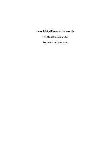 Vorschaubild The Shikoku Bank Finanzmitteilung 2024