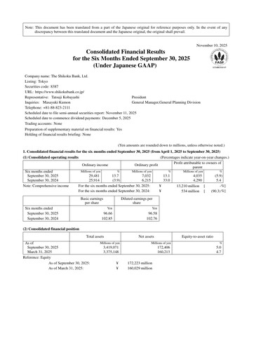 Vorschaubild The Shikoku Bank Halbjahresbericht 2026-h1