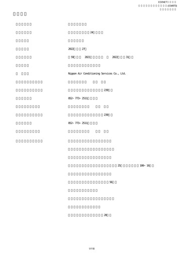 Thumbnail Nippon Air conditioning Services Annual Report fy2021