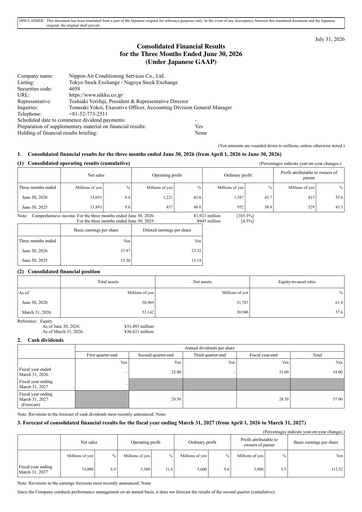 Miniature Nippon Air conditioning Services Rapport trimestriel fy2027-q1