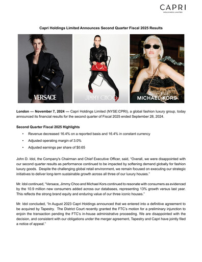 Thumbnail Capri Holdings Quarterly Report 2025-q2