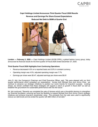 Thumbnail Capri Holdings Quarterly Report 2026-q3