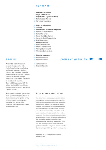 Thumbnail AkzoNobel
 Annual Report 2003