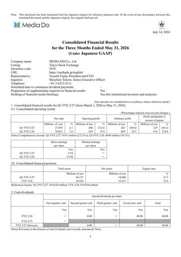 Thumbnail MEDIA DO Co., Ltd. Quarterly Report 2026-q1