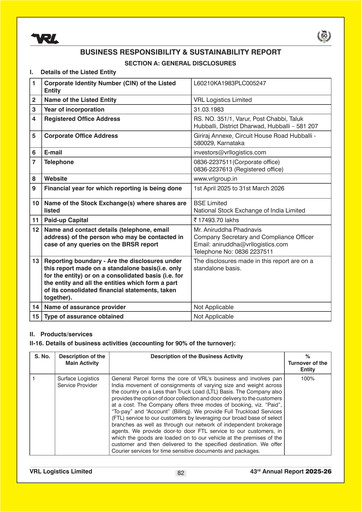 Miniature VRL Logistics Rapport ESG 2025-2026