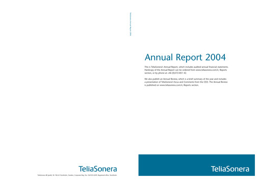 Miniature Telia Company Rapport annuel 2004