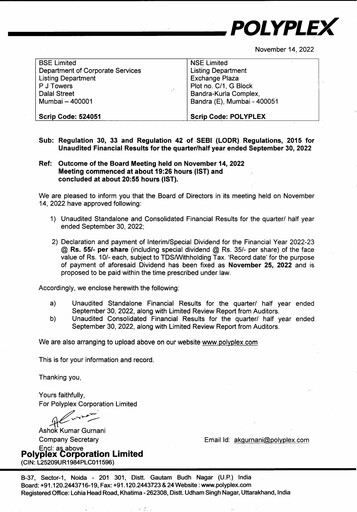 Miniature Polyplex Rapport trimestriel 2022-q2