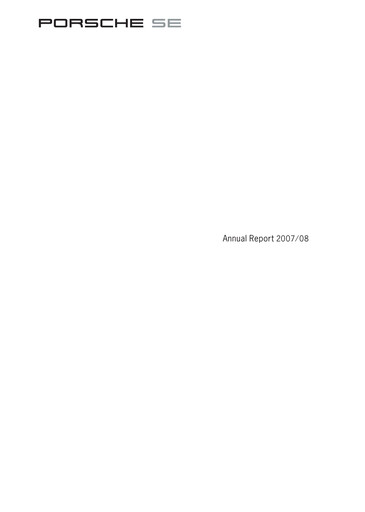 Thumbnail Porsche SE Annual Report 2007-2008