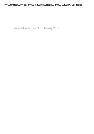 Thumbnail Porsche SE Half-year Report 2009-2010-h1