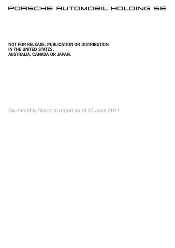 Thumbnail Porsche SE Half-year Report 2011-h1